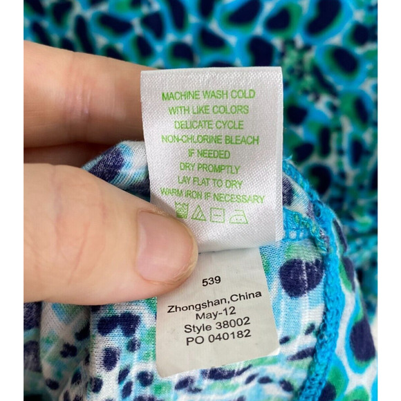 Lilly Pulitzer Womens Caila Dress Size S Gigi Henley Button Cyan Blue Giraffe - Picture 6 of 9